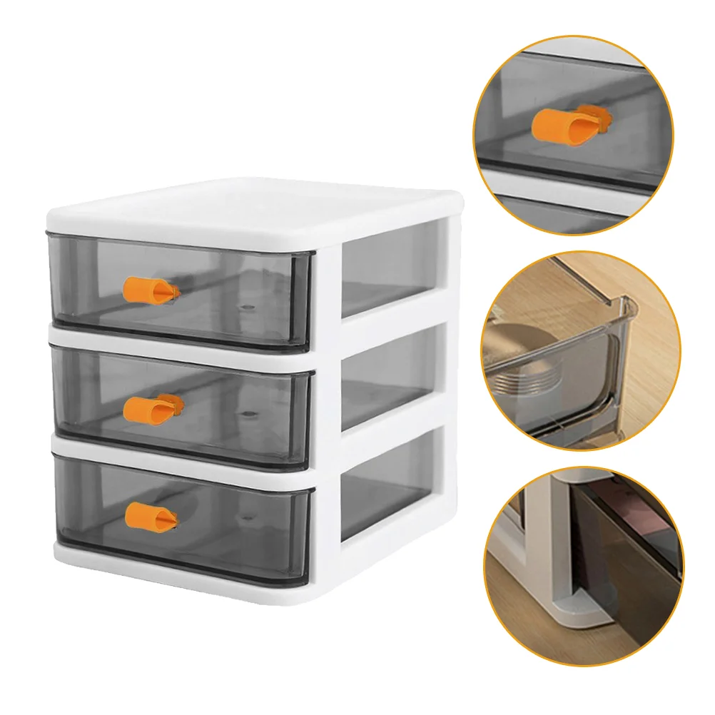 

Three Tier Lockers Kitchen Cabinets Visible Case Office Accessory Storage Container Tray Household Supply