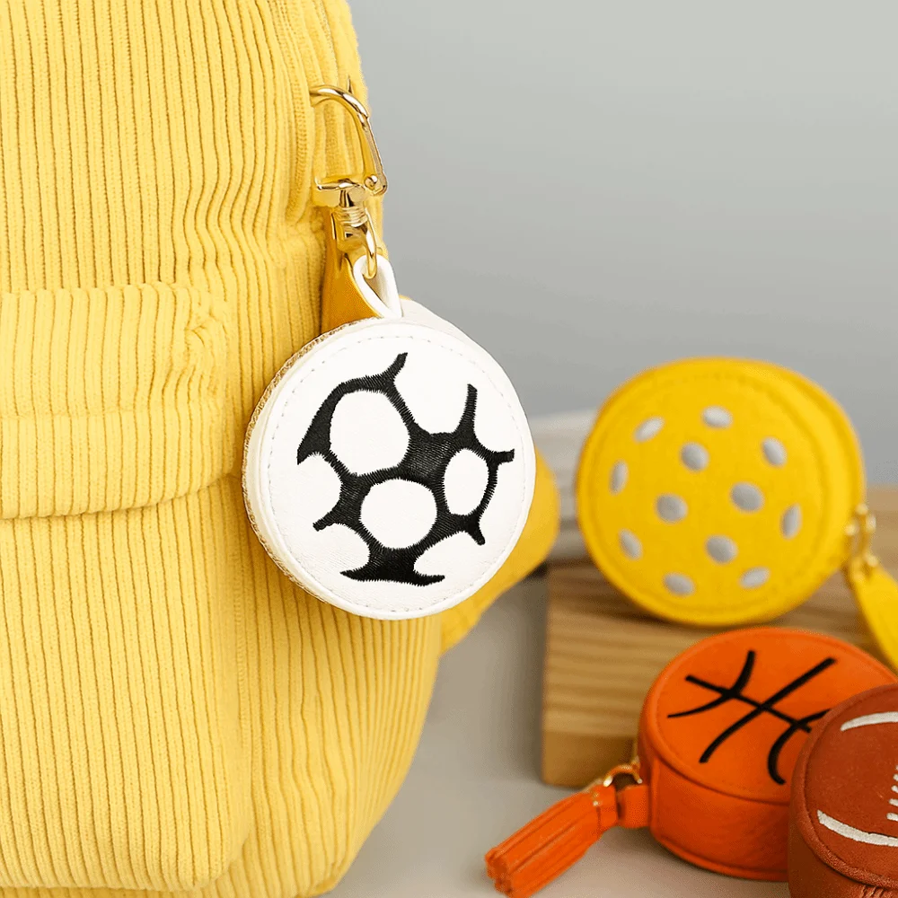 

Sports Theme PU Leather Mini Coin Bag Creative Basketball Earphone Storage Bag Rugby Football Sport Ball Pendant Daily Use