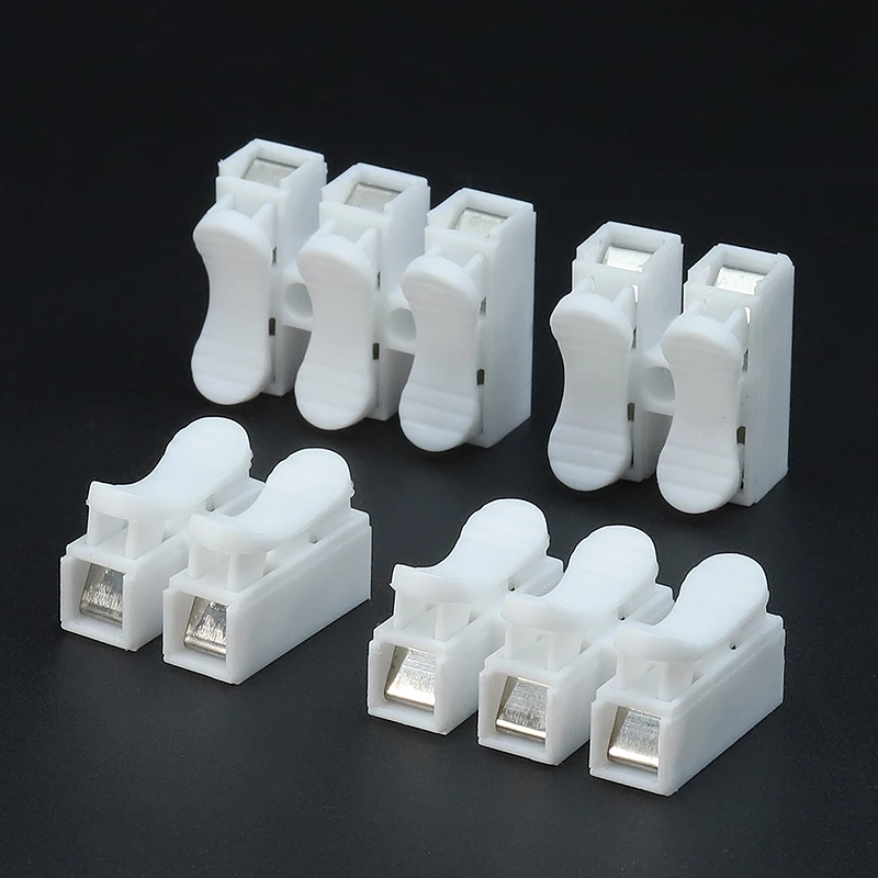 20/50Pcs No Solding Quick 1P 2P Cable Wire Connector No Screw Terminal Block Spring Clamp