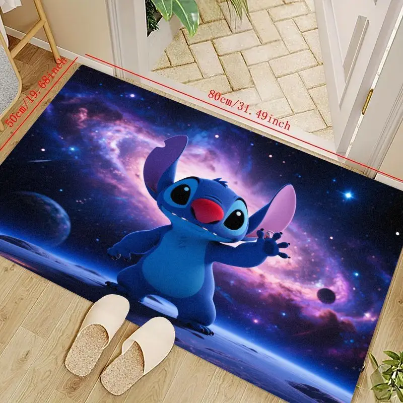 

1 шт. очаровательный коврик Lilo & Stitch Stitch Galaxy Space Theme напольный ковер для гостиной, спальни, детской комнаты, домашний декор, нескользящий Doo