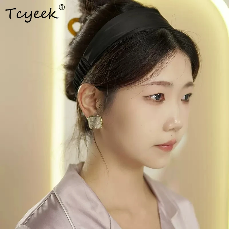 

Tcyeek 16MM 100%Mulberry Silk Hair Loop For Women, Retro Simple Elastic, One Size Girl's Comfortable Sweet Hair Rope A42842QC