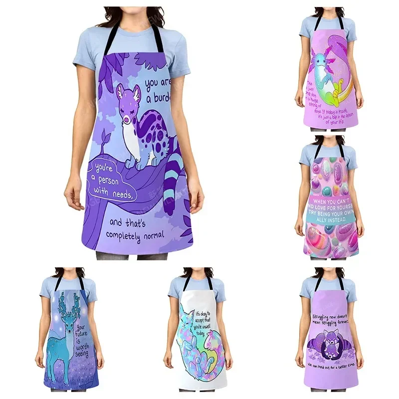 Aesthetic Women kitchen apron kids original Children Waterproof girl  princess waiter work apron oil proof cartoon kawaii cute