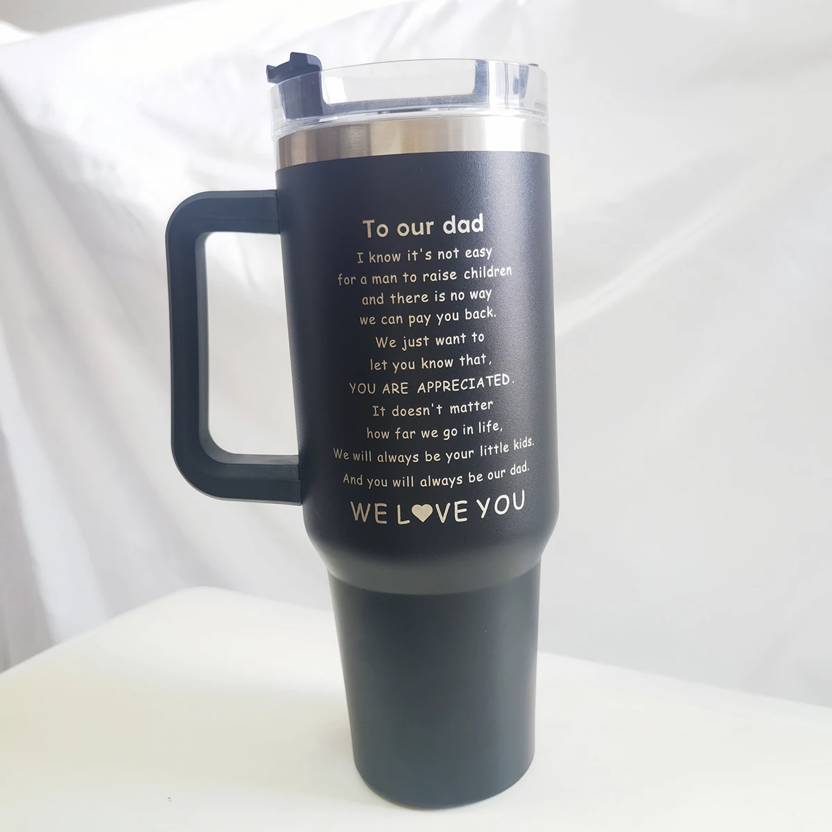 

40 Oz Custom Insulated Stainless Steel Tumblers with Name, Customized Travel Coffee Cup, Personalized Gift for Dad, Husband