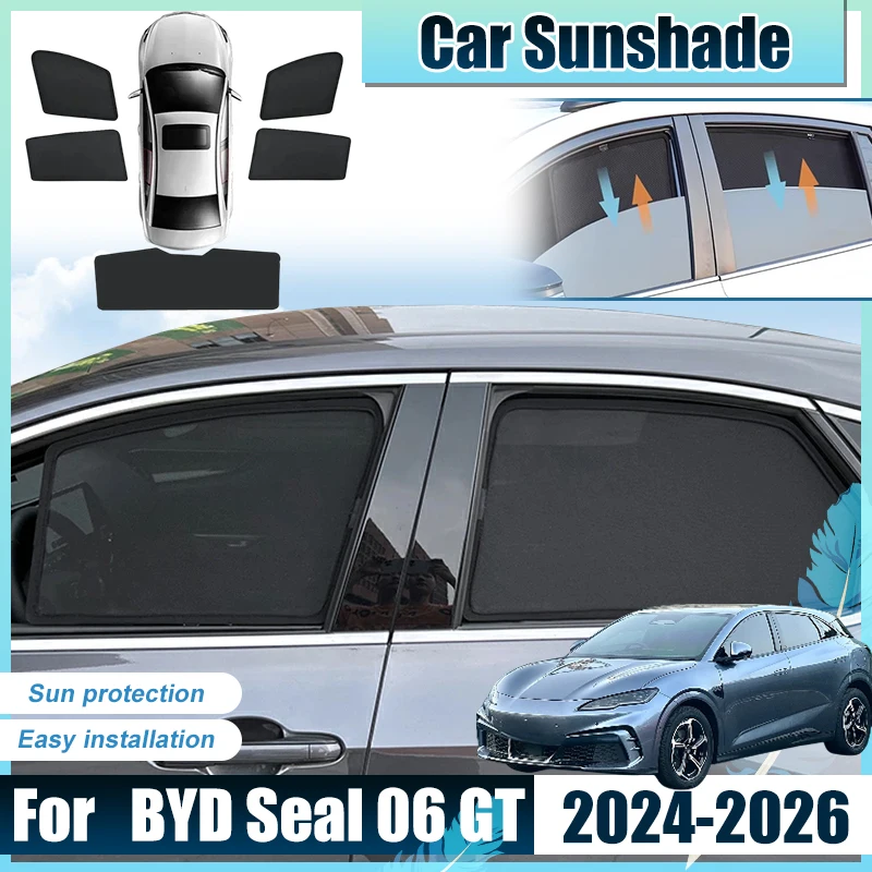 

For BYD Seal 06 GT Accessories 2024 2025 2026 Car Window Mesh Sun Shades Covers Anti UV Rays light Shield Parasol Sun Baffle Net