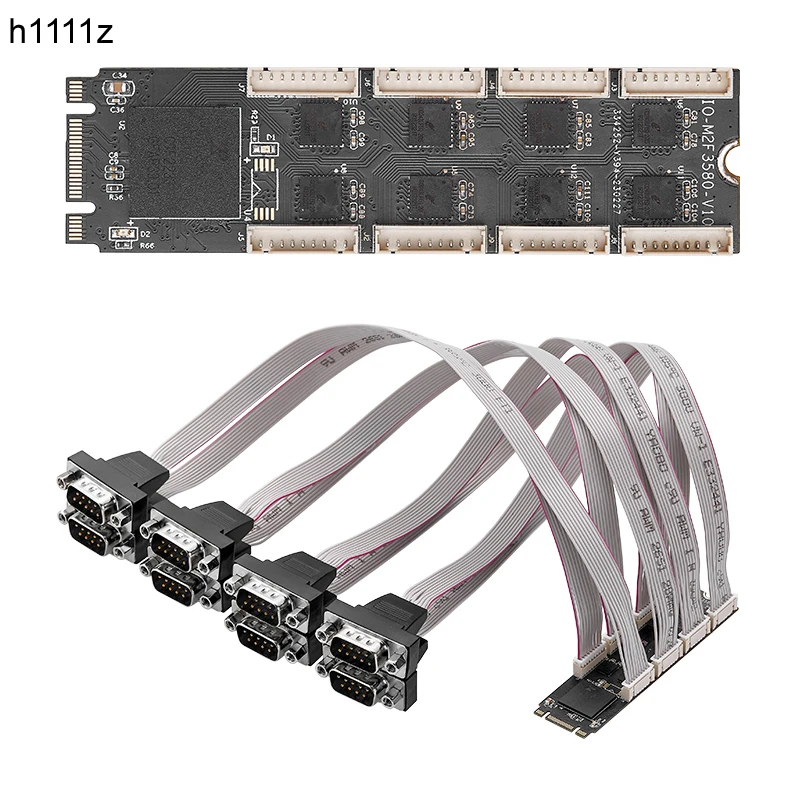 

NEW M.2 to 8 Port RS232 Serial Card M2 B+M Key to 8 Ports Serial RS232 Expansion Card Riser Card COM Controller EXAR 17V358 Chip