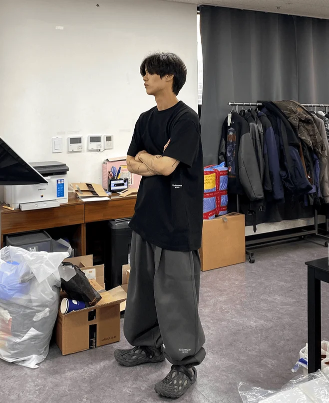 

Свободные американские повседневные длинные брюки с вышивкой Harajuku Sle, хлопковые брюки, молодежная повседневная одежда для зимнего сезона Vitali