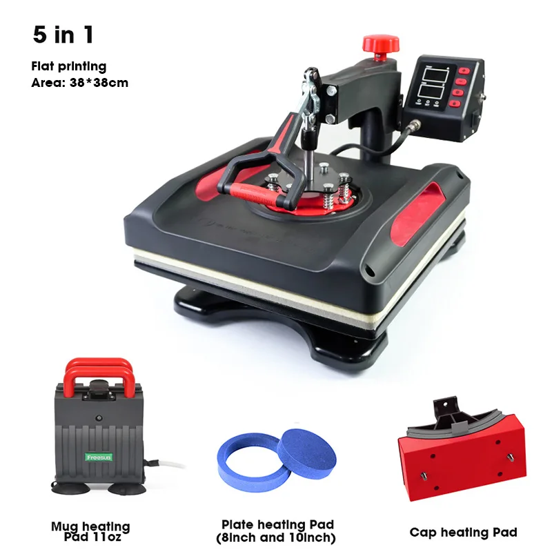 15 * 15 inch multifunctional heat transfer machine 5-in-1 thermal transfer equipment 38 * 38 thermal sublimation machine 8-in-1