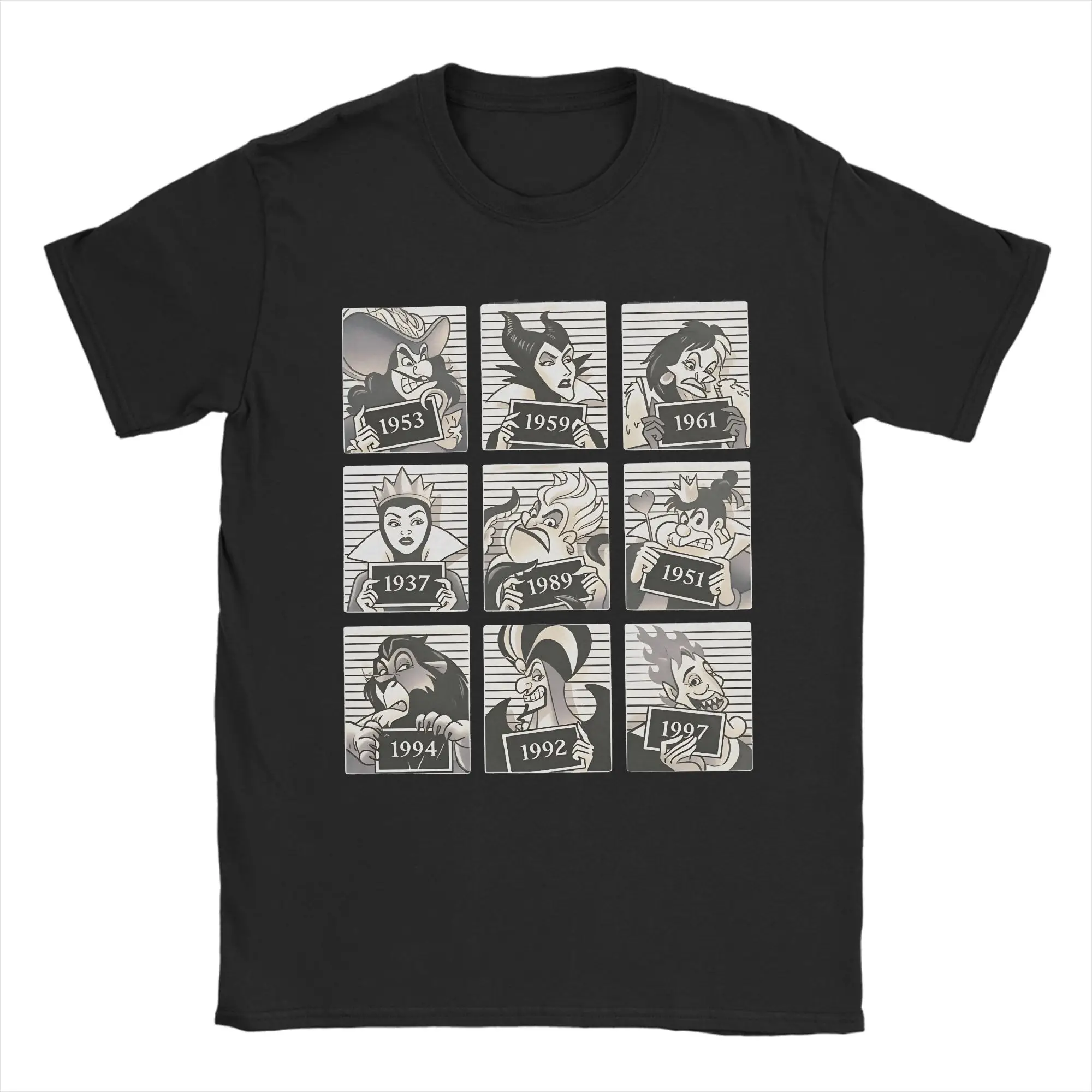 Villains Cotton T Shirt For Male Beach  Vintage T Shirts O-Neck Novelty Tee Shirt Oversized Printed Tops