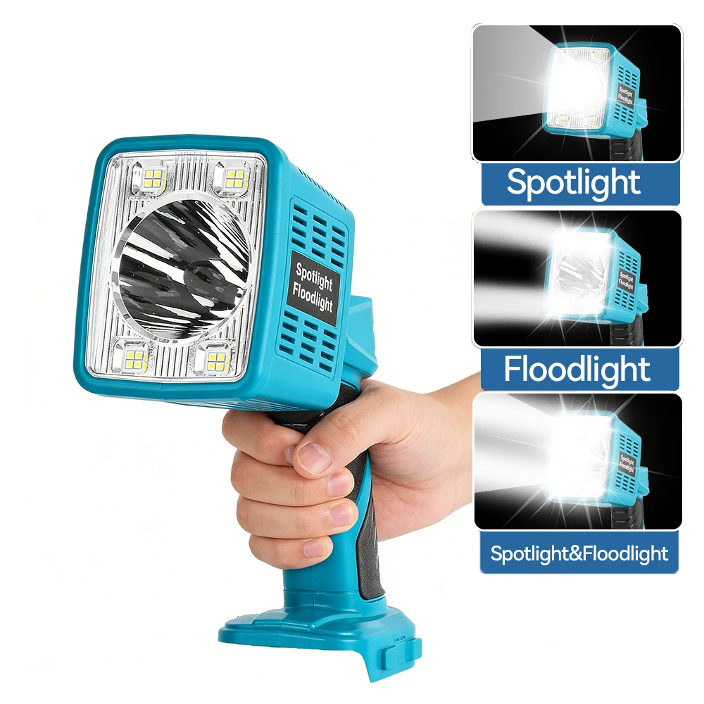 Flashlight for Makita 18v Battery, Cordless LED Handheld Flashlight Project Light for Camping Workshop Car Repairing(No Battery)