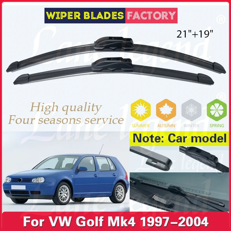 

For Volkswagen VW Golf Mk4 1997 - 2004 Car Front Wiper Blades Cleaning Windshield Windscreen Brushes Car Accessories 21"+19"