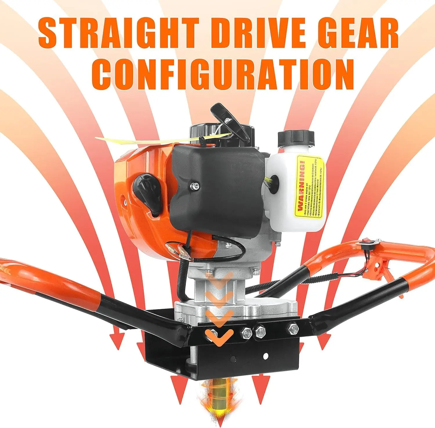 52CC 2-Stroke  Powered Earth Auger Post Fence Hole Digger + 4