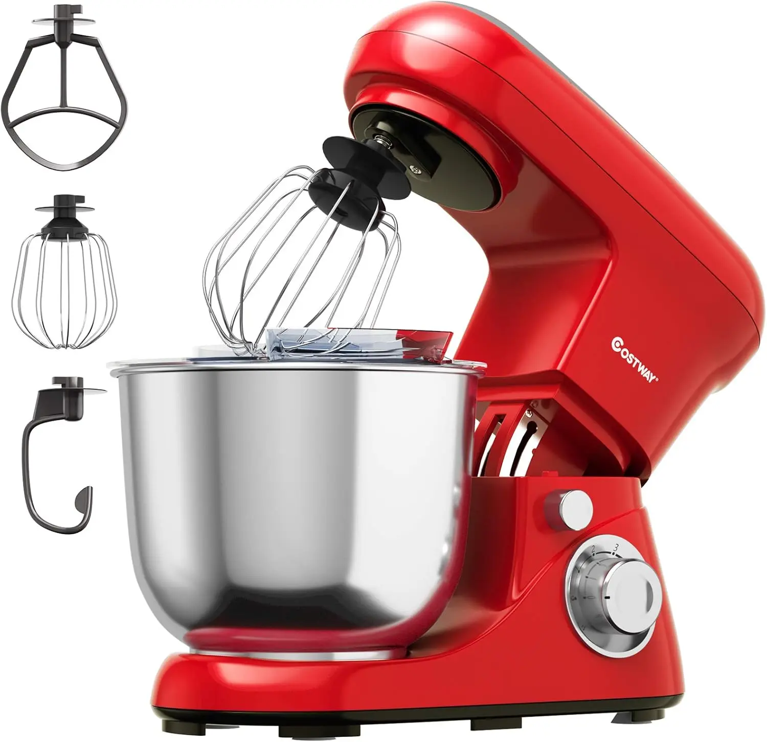 Stand Mixer, 6-Speed Tilt-Head Stand Mixer, 500W, Kitchen Electric Mixer with Dough Hook, Beater Whisk 5.3 Quart Stainless Steel