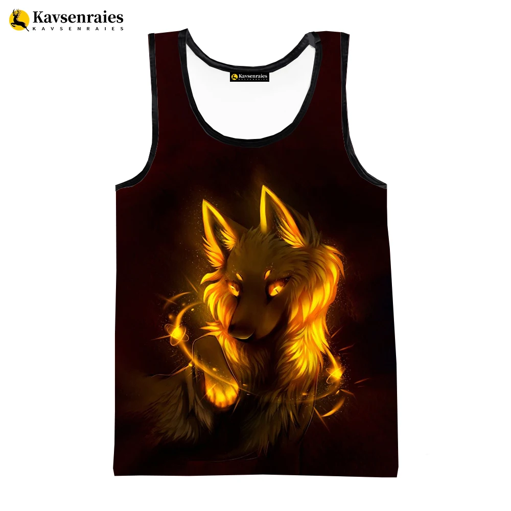 Wolf 3D Printed Tank Tops Men's Clothing Summer Casual Wolf Sleeveless Shirts Hip Hop Streetwear Oversized Tops Tees Ropa Hombre