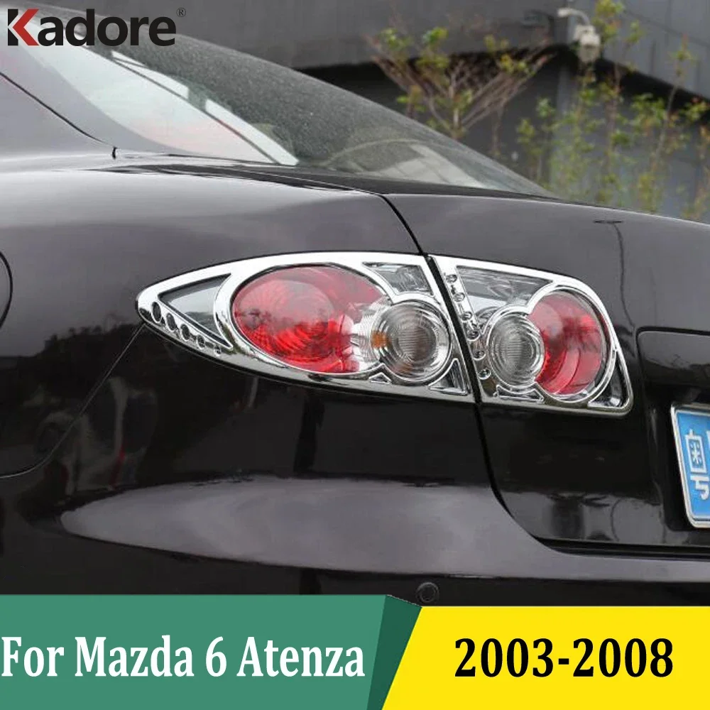 For Mazda 6 M6 Atenza 2003 2004 2005 2006 2007 2008 Chrome Taillight Frame Sticker Rear Back Lights Lamp Cover Trim Accessories