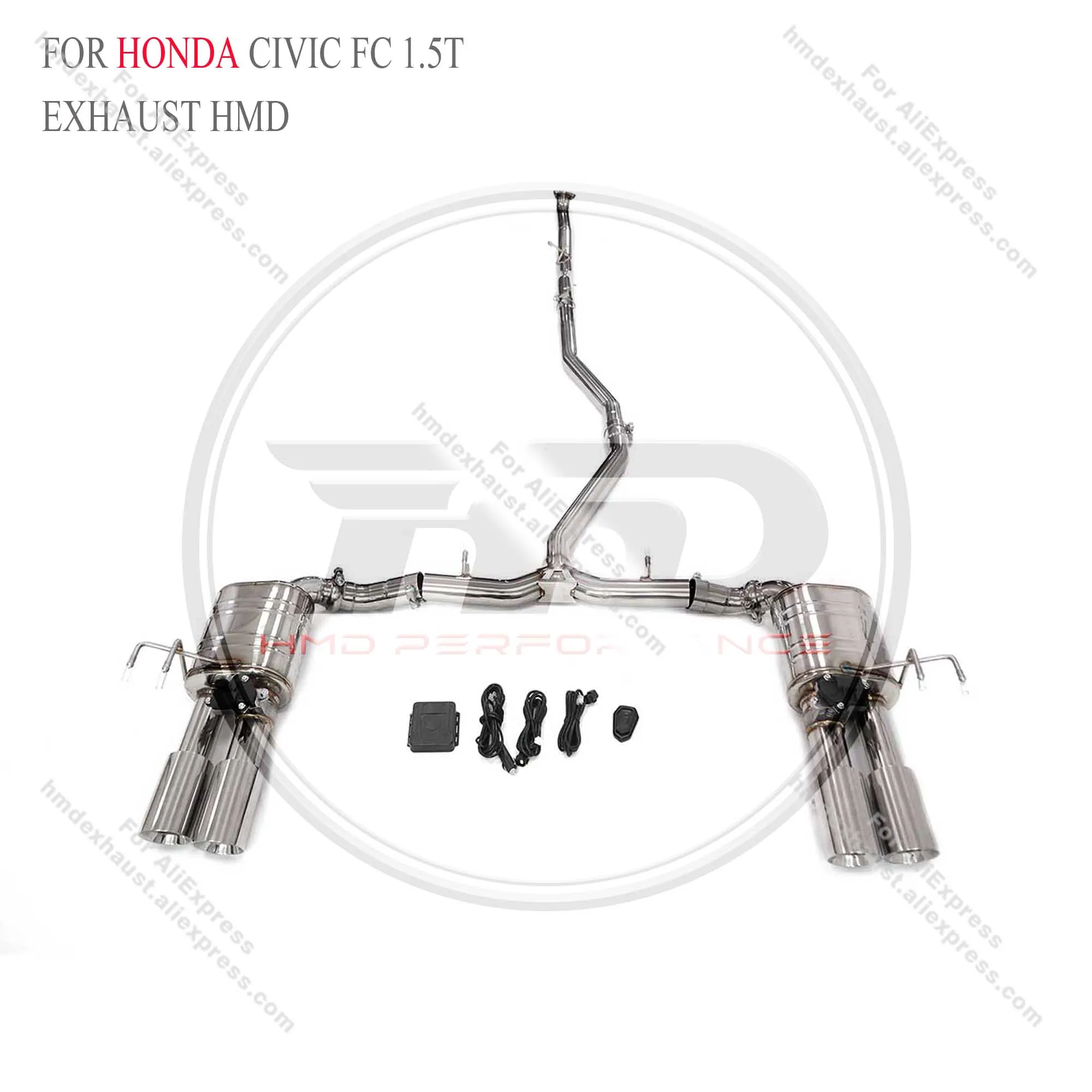 HMD Stainless Steel Exhaust System Performance Catback is Suitable for Honda Civic FE 1.5T with Valve Muffler with controller