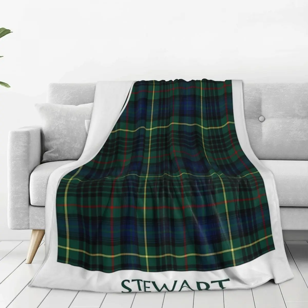 Clan Stewart Hunting Tartan Blanket Flannel Breathable Throw Blankets Throw Blanket For Couch Bedding Outdoor Throws Bedspread