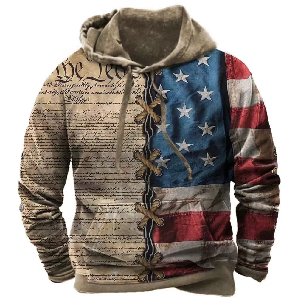Fashion 3D Print USA Hoodie Men Women Hoodies Streetwear Oversized Pullovers Hooded Sweatshirts Male Tops Tracksuit Men