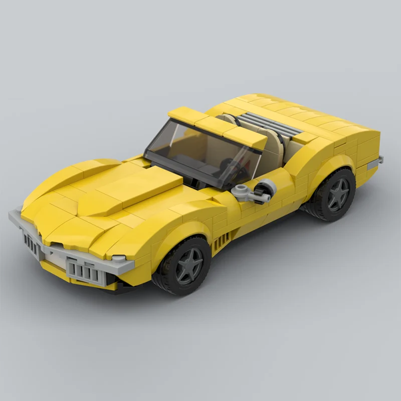 Speed Racing Car Model MOC Building Bricks C3 Yellow Sports Car Modular Technology Gifts Holiday Assemble Children Toys Suit