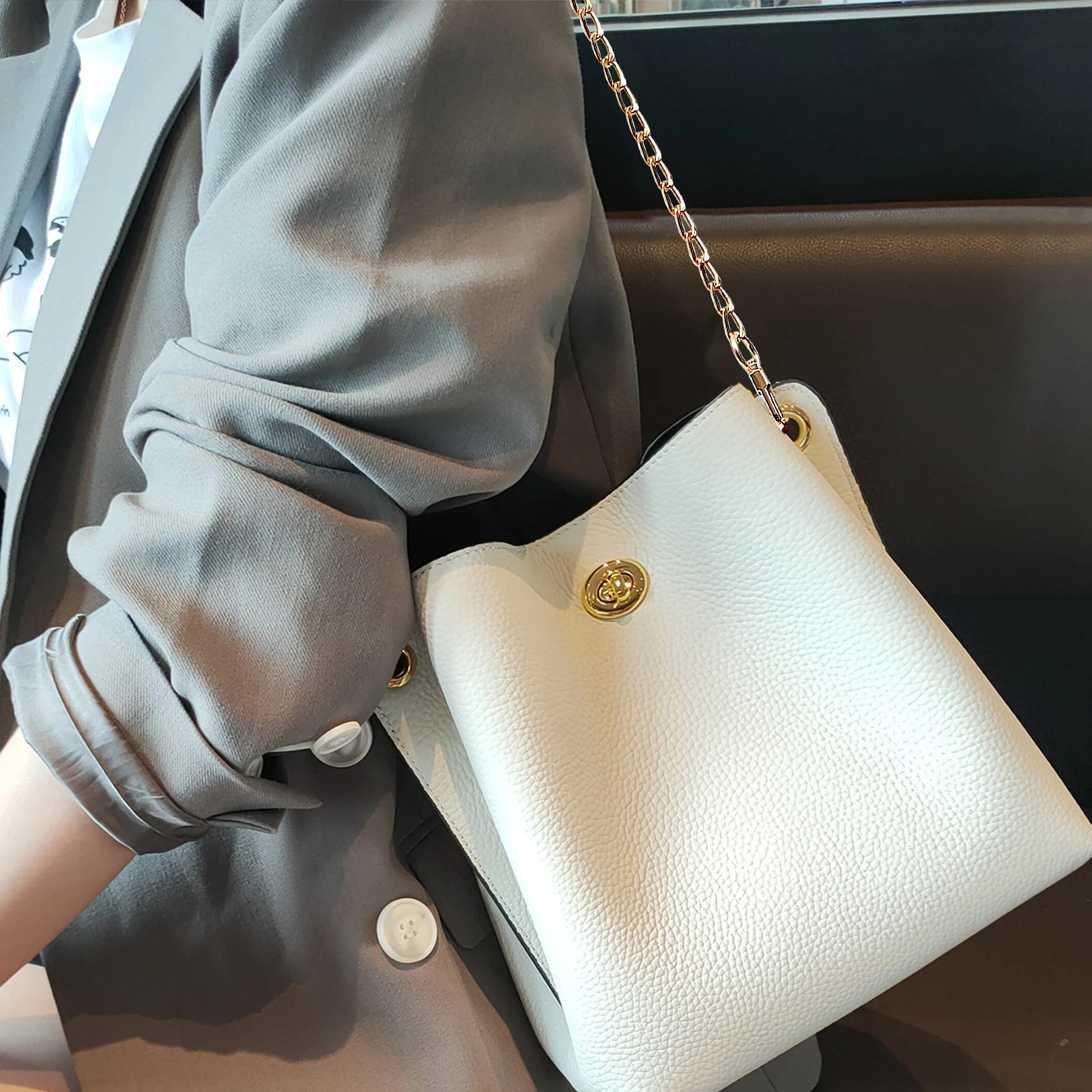 2pcs Golden For Bag Extender Straps Metal Purse Chain Crossbody Strap Shoulder Bag Chain Handbag Purse Accessories