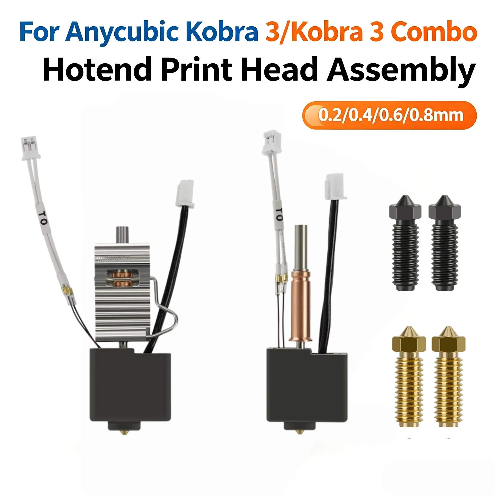For Anycubic Kobra 3/3Combo Hotend Includes Heatbreak Nozzle For Anycubic K3 Combo Print Head Assembly 3D Printer Parts