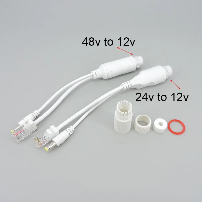 48V to 12V 24V to 12V POE Splitter Waterproof Adapter Cable Power Supply Module Injector for cctv IP Camera A07