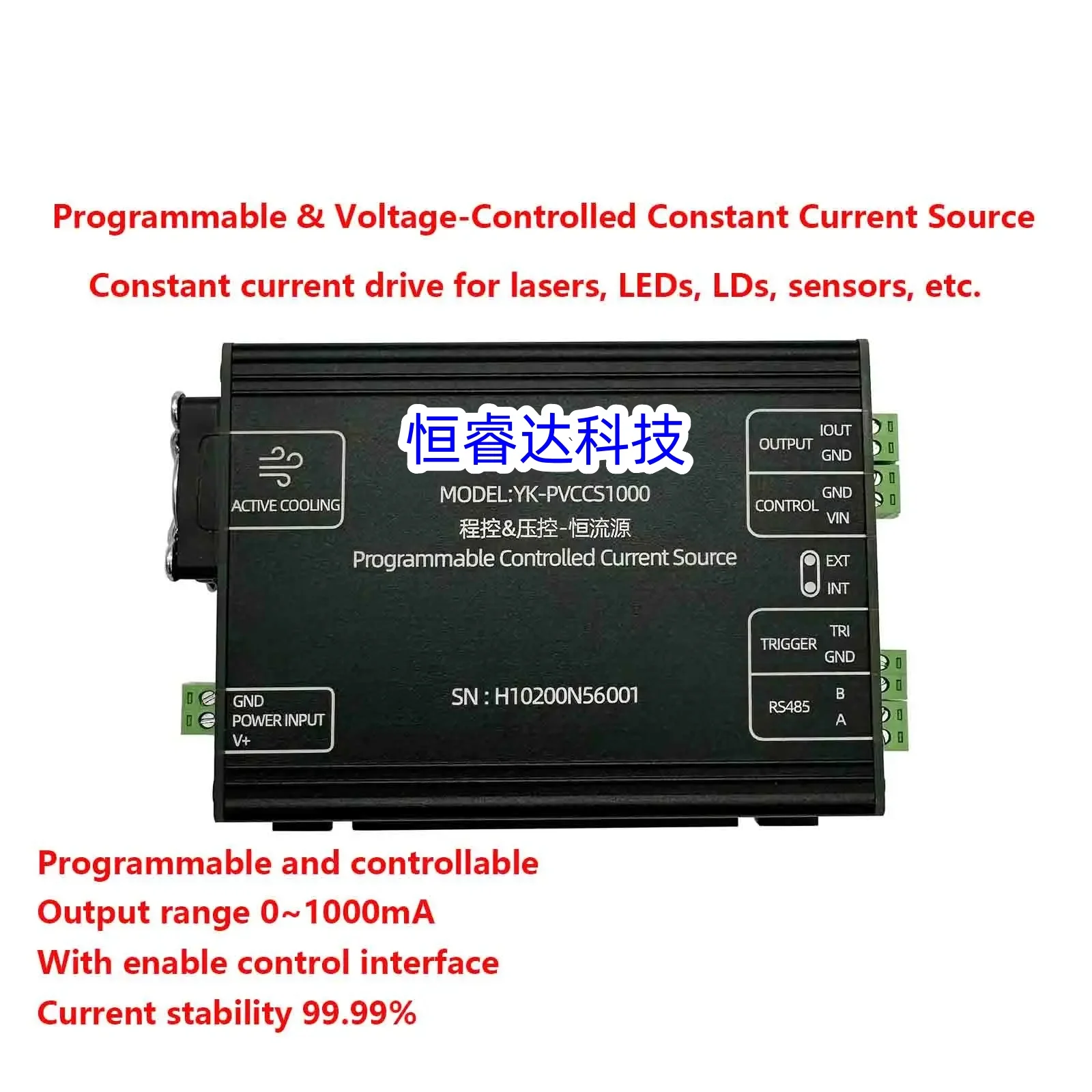 Programmable Voltage-Controlled Constant Current Source Module, 0–1 A High-Precision Constant Driver for LED and Laser