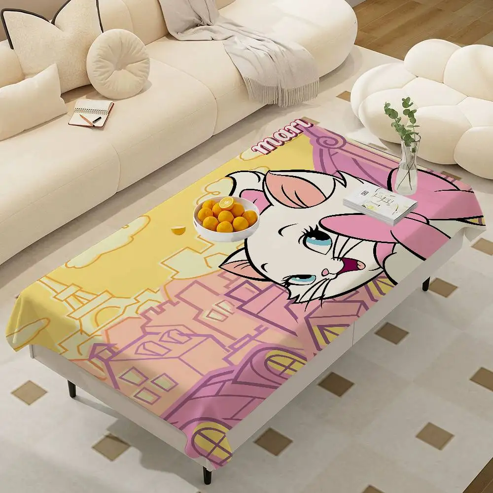 Cute M-Marie Cat Anime Table Cloth Polyester Print Waterproof Oilproof Rectangular Party Table Cover Tablecloth Picnic Mat