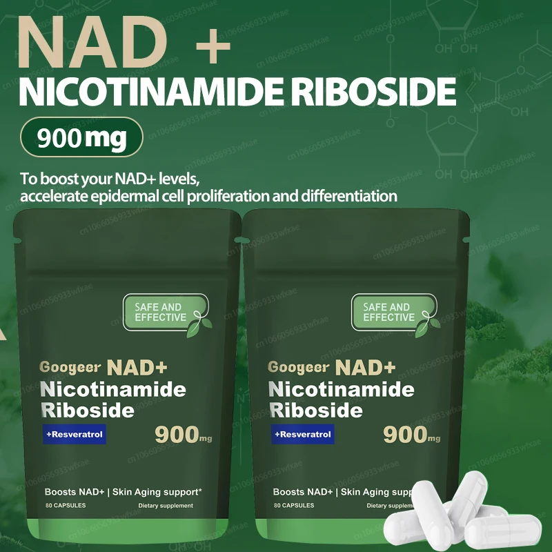 NAD+ Supplements Anti-Aging Cell Booster Nicotinamide Nucleoside 900mg Natural Energy & Cellular Health Skin Care