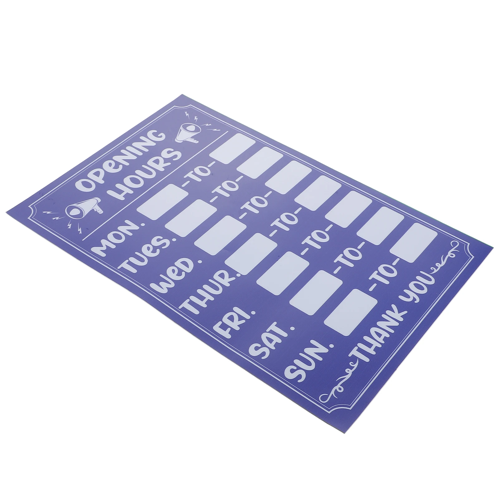 

Rewritable Business Hours Sign Sunproof Fade Proof Opening Signage Custom Hour Stickers for Shop Bank Store Cafe Restaurant
