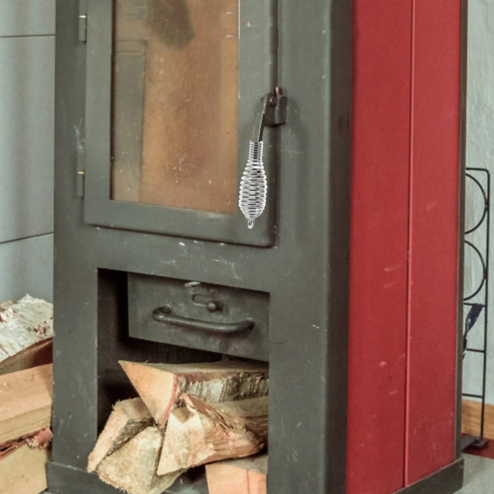 

Весенняя спиральная ручка для дверцы дровяной печи из нержавеющей стали, термостойкая, универсальная замена, аксессуар для печи