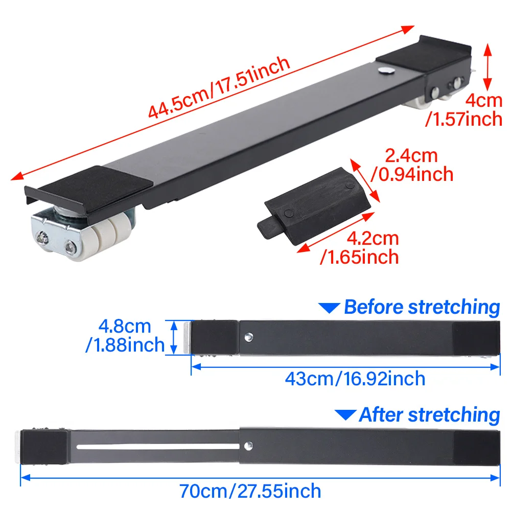 

Adjustable Roll Bracket Rack Kit Mobile Roller Holder Heavy Machine Stand Refrigerator Base Mount Universal Dryer Tool 24 Wheel