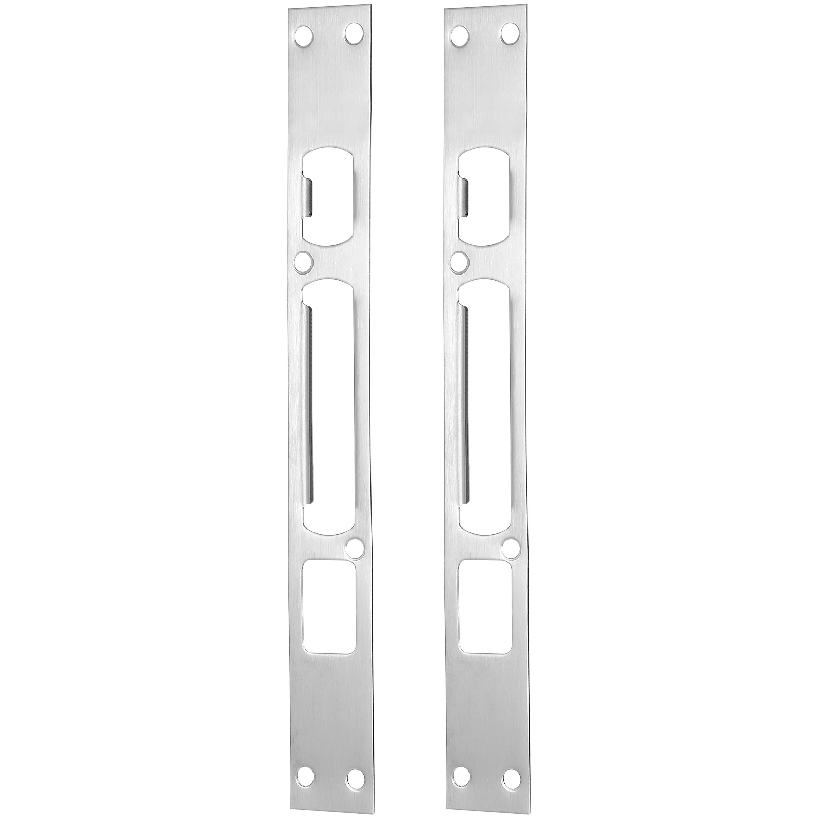 

2pcs Door Body Buckle 1.2mm Thick Stainless Steel Strike Plate Deadbolt Replacement Silver Reinforcement Kit