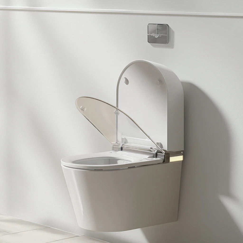 S005 Modern Wall Hung Toilet  Luxury Bathroom Sensor Smart Electric Remote Control Wall Hung Wall Tank Toilet