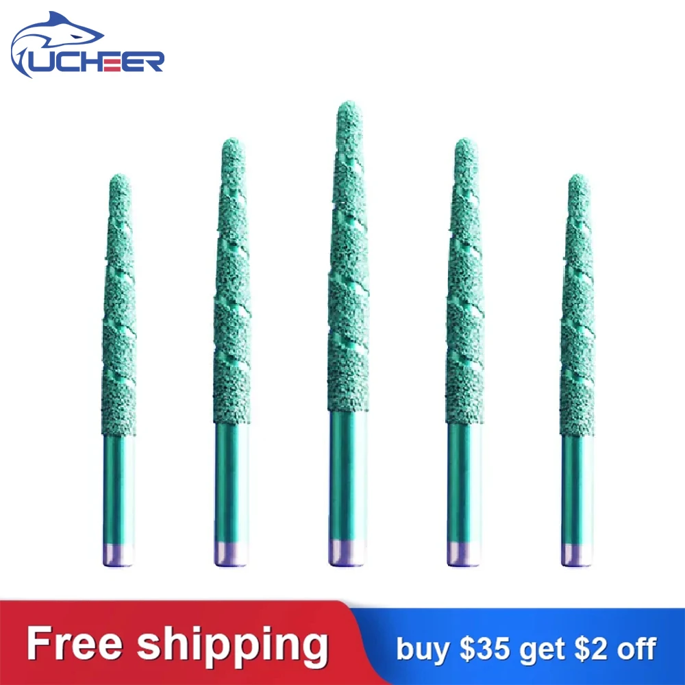 UCHEER Brazing Diamond Engraving Bit Drill Bits Tapered CNC Router Bits for CNC Marble Granite Engraving Marble Cutting Tool