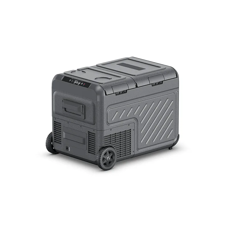 

35L Wheeled Dual Zone Portable Car Refrigerator Freezer 12V 24V Automotive Refrigerator with LED Display for Camping Travel