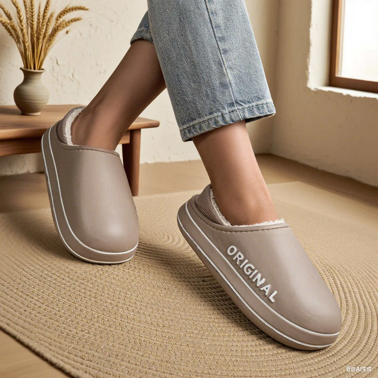 

Водонепроницаемые и противоскользящие плюшевые тапочки, зимняя домашняя теплая хлопковая обувь для мужчин и женщин, утолщенная домашняя обувь для дома и улицы.