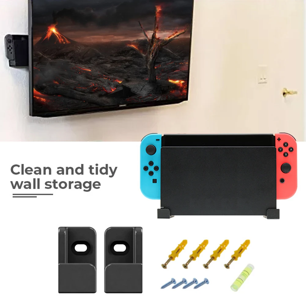 Game Console Bracket Wall Mounted Hanging Holder Gamepad Hook for TV Dock, Practical Game Accessories for Switch OLED