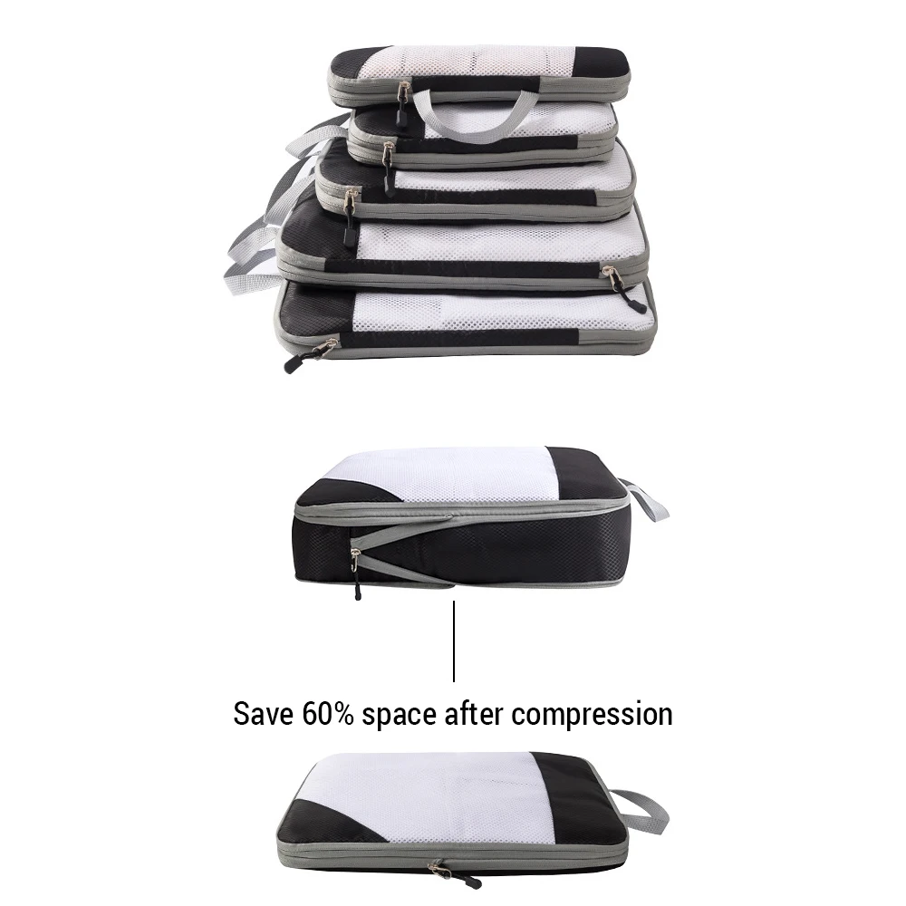 1 Set Compression Packing Cubes Compressible Travel Packing Organizer for Carry on Suitcase Clothes Bag Organizer