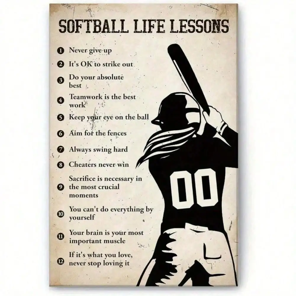Vintage Baseball Metal Sign 8x12 Inch Inspirational Tin Wall Decor for Home Bar