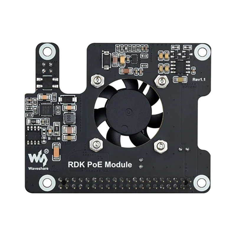 

Waveshare для RDK X5 Poe HAT с вентилятором + радиатором для материнской платы D-Robotics RDK X5 IEEE 802.3Af/At плата расширения