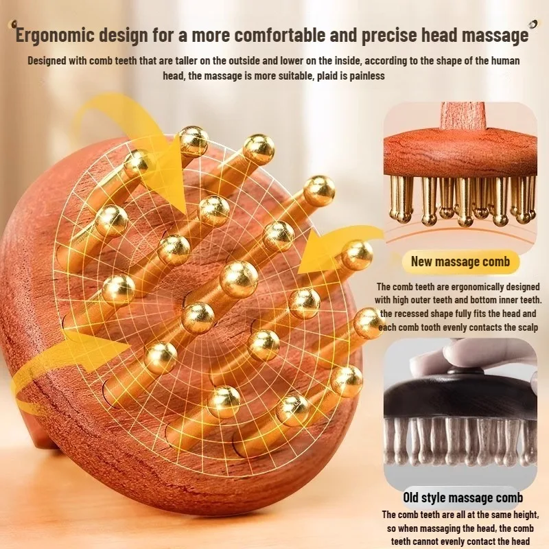 Copper Head Meridian Massage Comb, Gua Sha Tool
