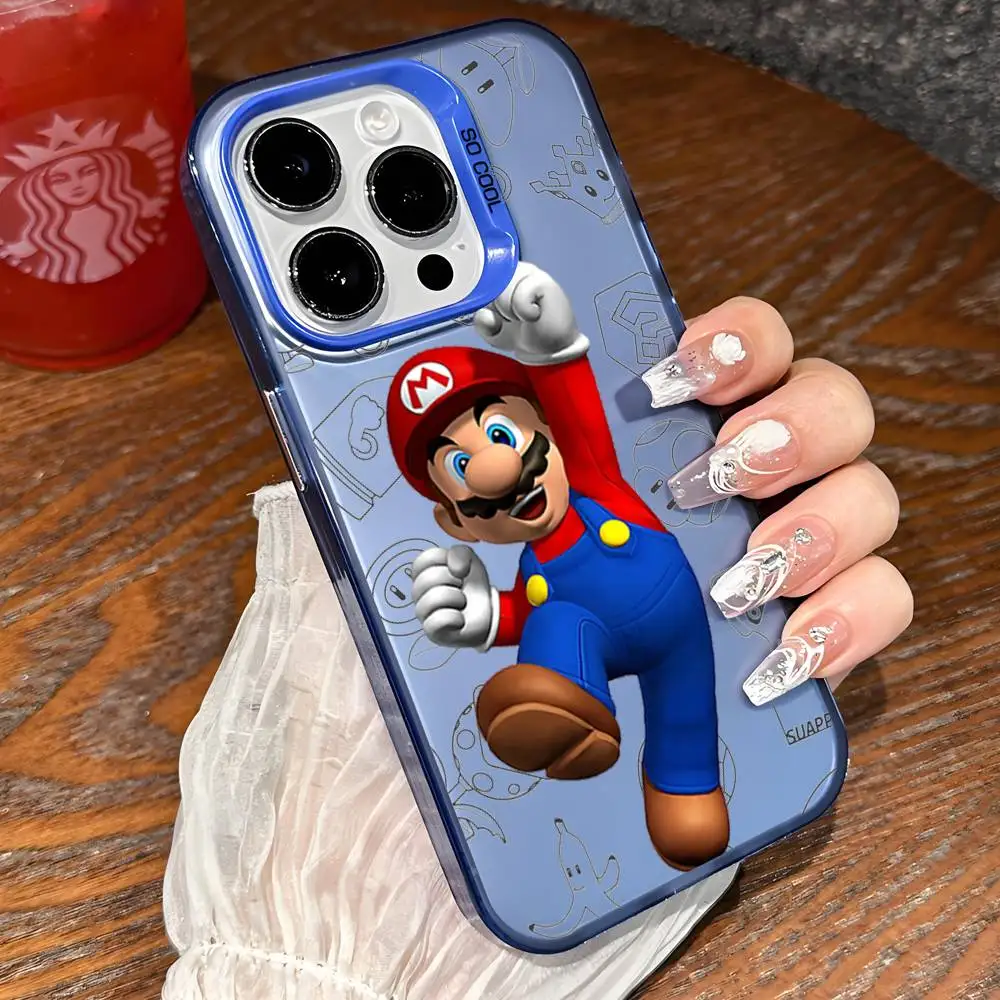 M-Marios スマホケース iPhone 16 15 14 13 12 11 Pro Max X XR XSMAX 8 7 Plus キャンディマット 耐衝撃 バックカバー