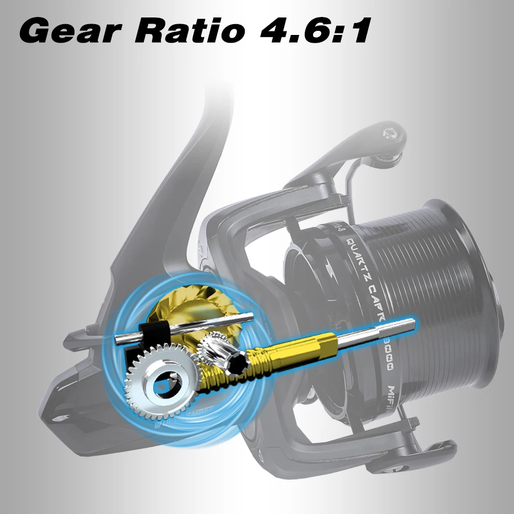 MIFINE QUARTZ CAPR Fishing Reel 18KG Max Drag 4.6:1 Gear Ratio Spool Coil Carp Saltwater Freshwater Metal 5+1BB Spinning Reels