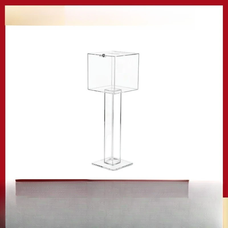 

Manufacturer customizes transparent plexiglass standing charity donation box