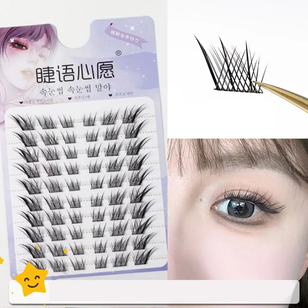 3d olho de gato natural cílios clusters fino c onda fino raposa olho lash extensão mangá diy extensões de chicote para extensões de cílios