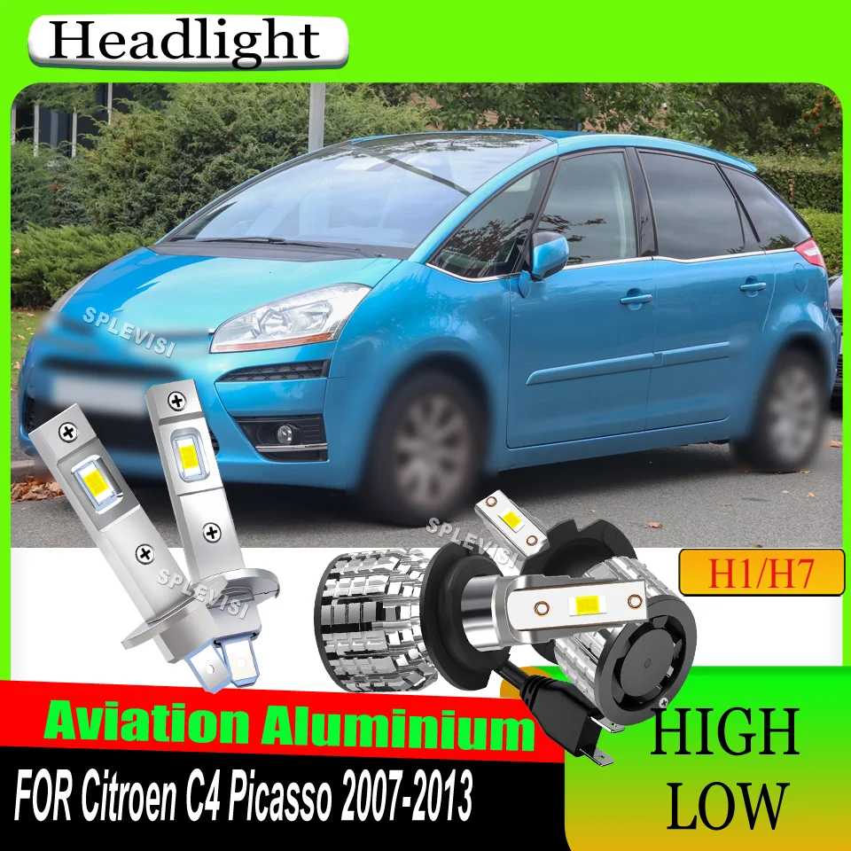 

H1 High Beam H7 Low Beam Car LED Headlights Optimized Heat Management For Citroen C4 Picasso 2007 2008 2009 2010 2011 2012 2013