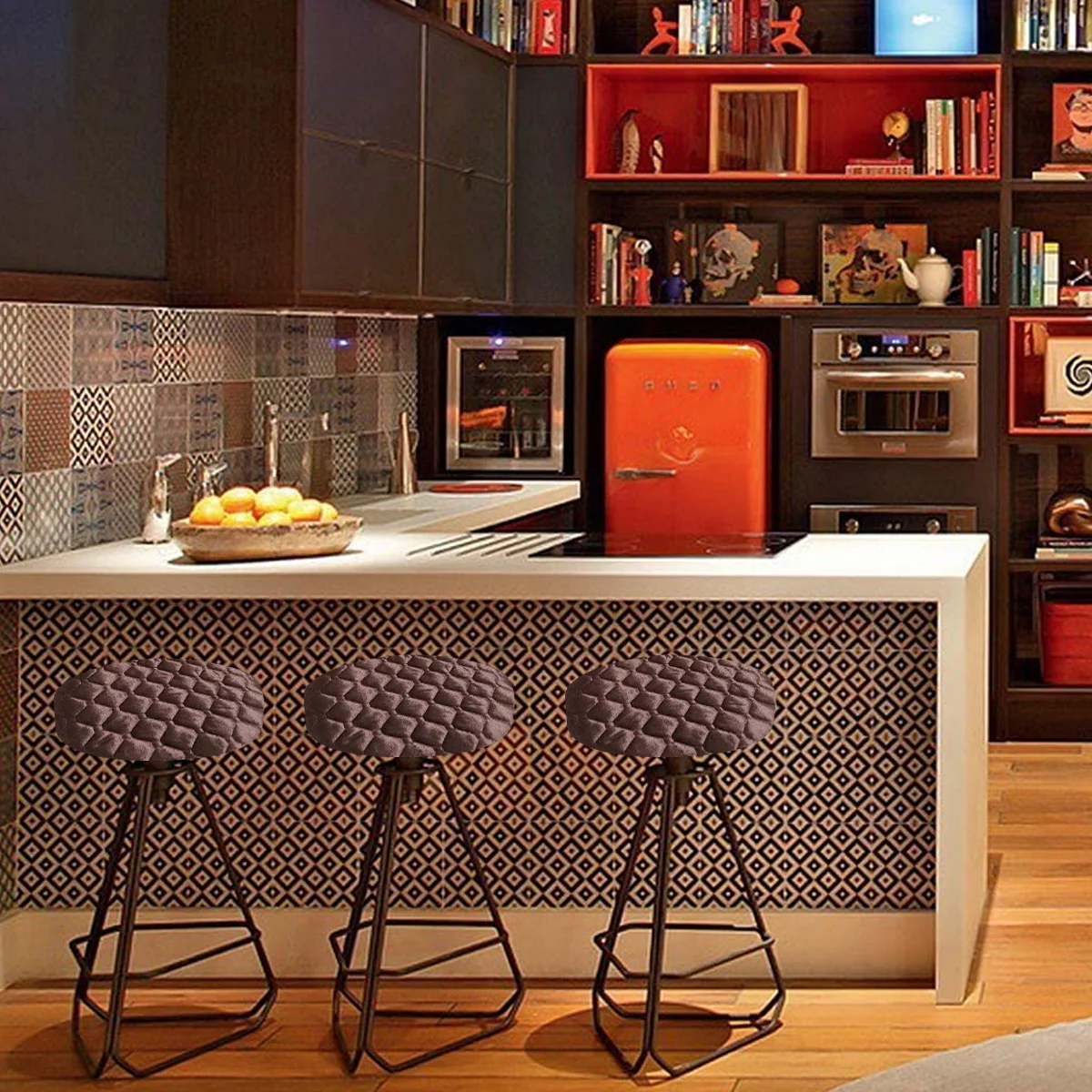 

1Pcs Chair Cover Elastic Stretchy Solid Color Stool Cover Protective Washable Chair Cushion for Office Mall Hotel