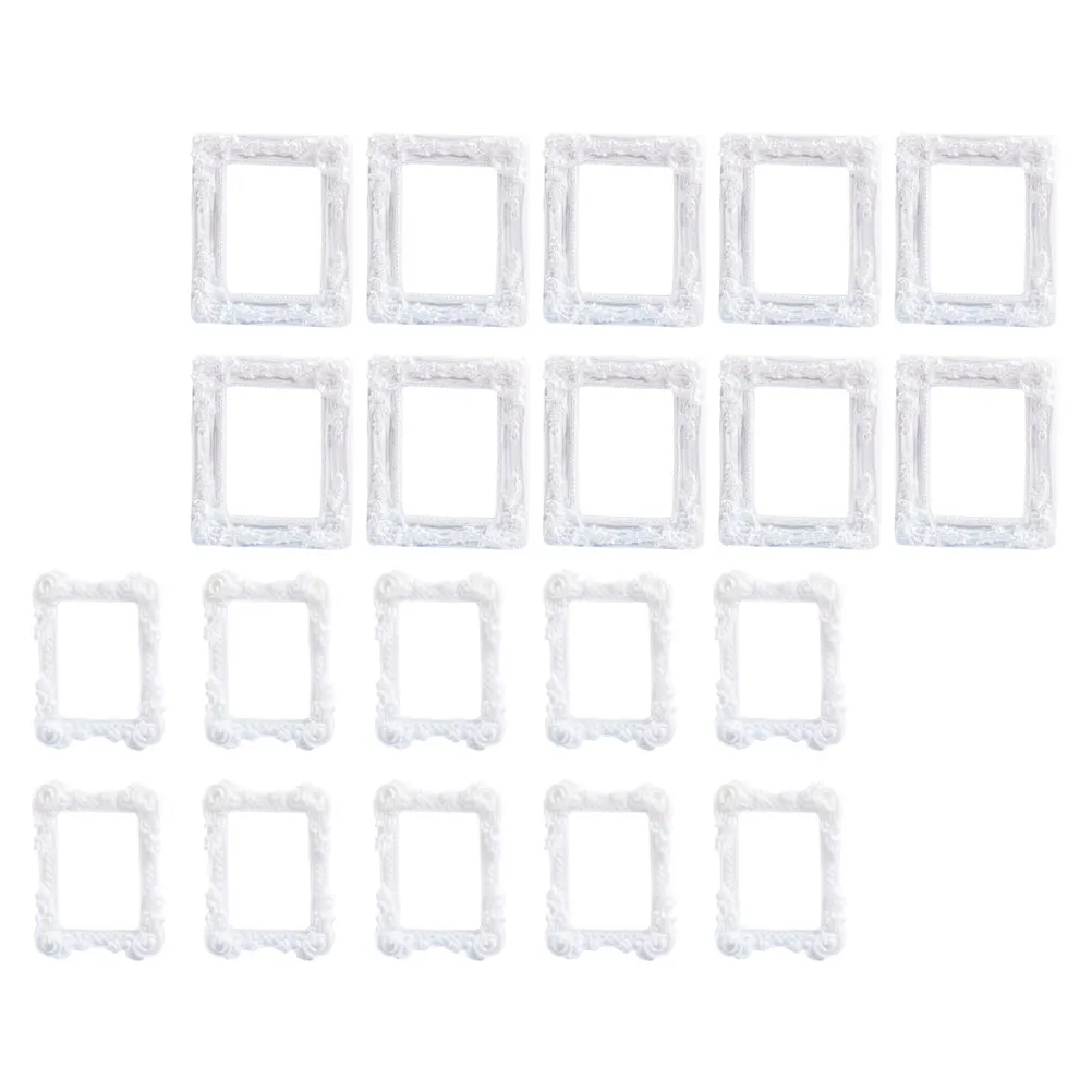 

20pcs Imitation Frame Phone Case Ornament Stationery Case Decor Diy Accessories Resin Craft Hallow Out Charm Decoration Gift