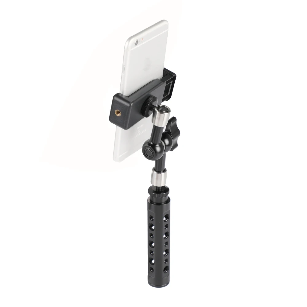 SZRIG-Clip para teléfono móvil, mango de queso de aluminio con Clip ajustable para teléfono móvil y brazo mágico articulado de 7 pulgadas, recién llegado