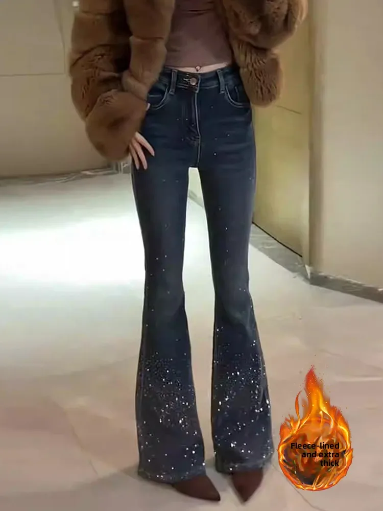 

Синие облегающие джинсовые джинсы с высокой талией, женские весенне-осенние новые брюки-копыта небольшого размера